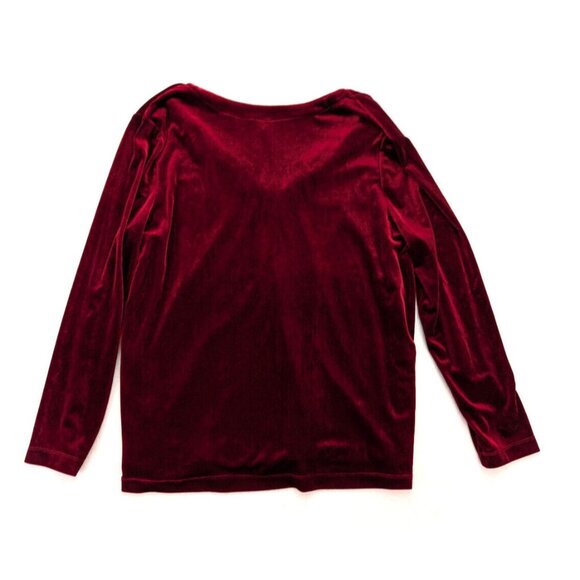 White Stag Women's Top Size XL Red Velour Velvet Textured 2-For Goth Romantic - Picture 15 of 16